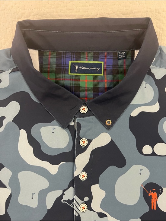 William Murray Golf Other - William Murray Golf Men’s 2XL Tito’s Vodka Blue Gray Camo Performance Golf Shirt